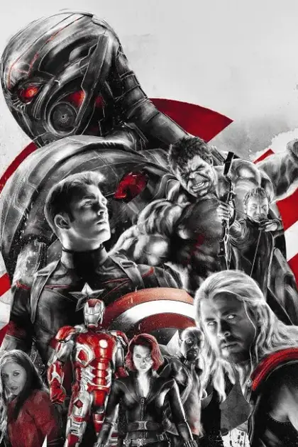 Arte ilustrativa de filme de super-heróis
