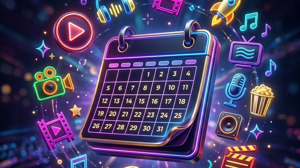 Calendário luminoso representando dias de uso