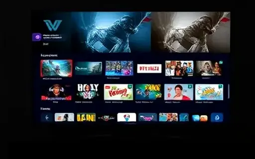 Catálogo de filmes em interface de streaming