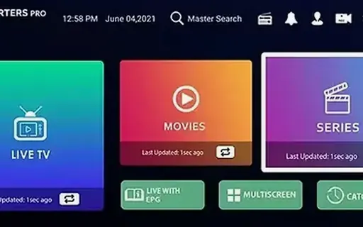 Interface inicial do IPTV Smarters Pro